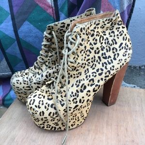 Jeffrey Campbel Lita calf hair leopard print 9